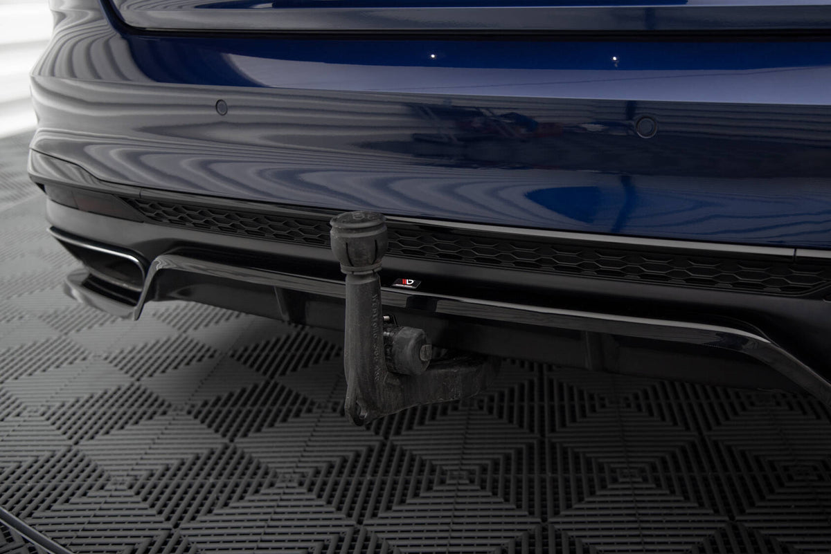 Diffuser V.2 Audi A4 S-Line B9 Facelift i strukturert svart finish sett ovenfra