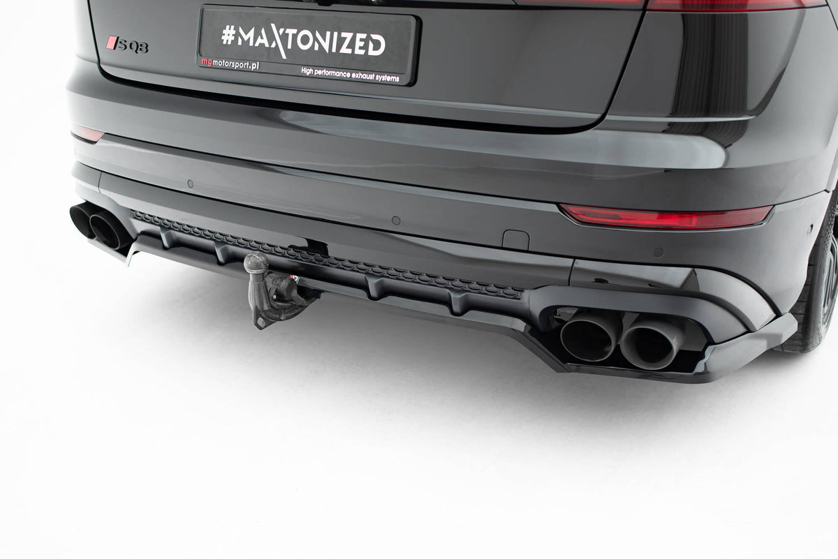 Diffuser V.2 montert på Audi Q8 S-Line Mk1 Facelift sett bakfra