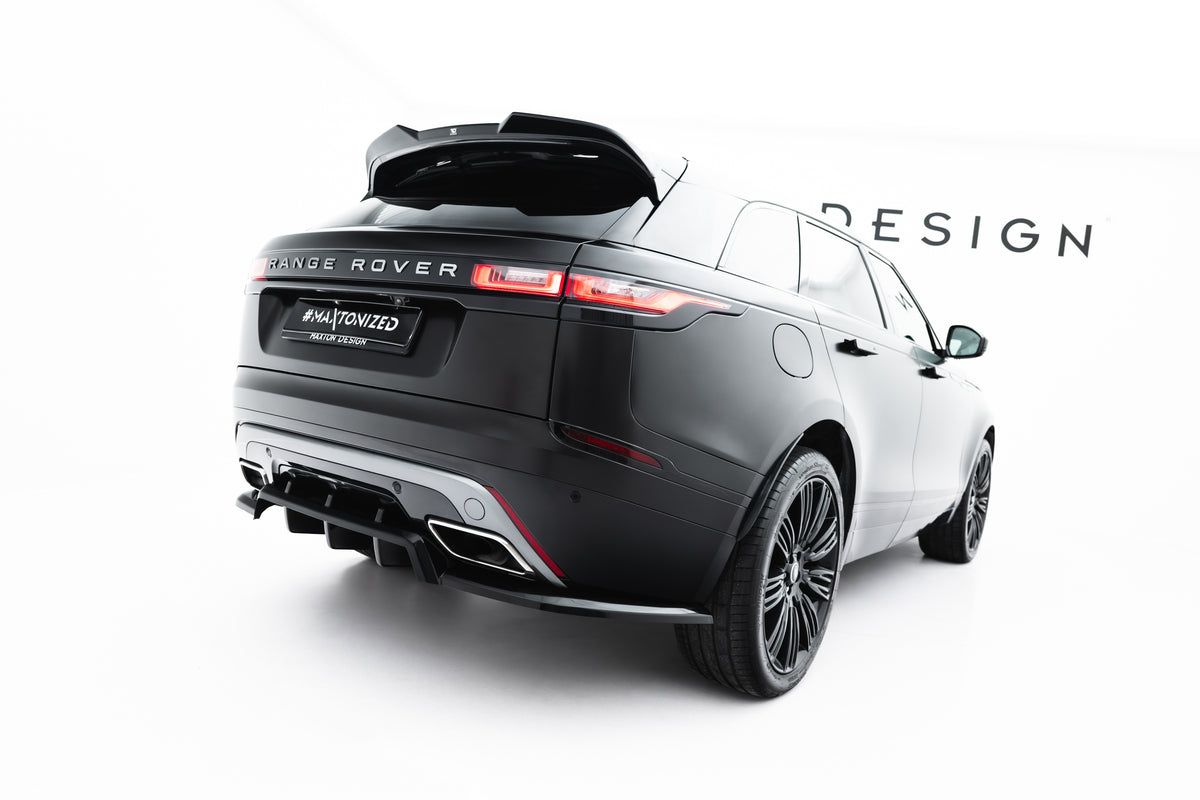Baksplitter med vertikale ribber til Range Rover Velar R-Dynamic Mk1 i blank sort ABS