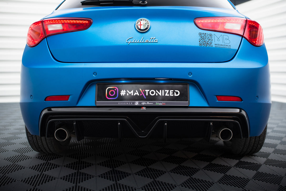 Bakre diffuser til Alfa Romeo Giulietta fra Maxton Design, sett ovenfra