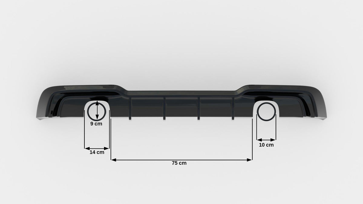Maxton Design bakvalance V2 for Audi A3 Sportback med eksosutsnitt synlig