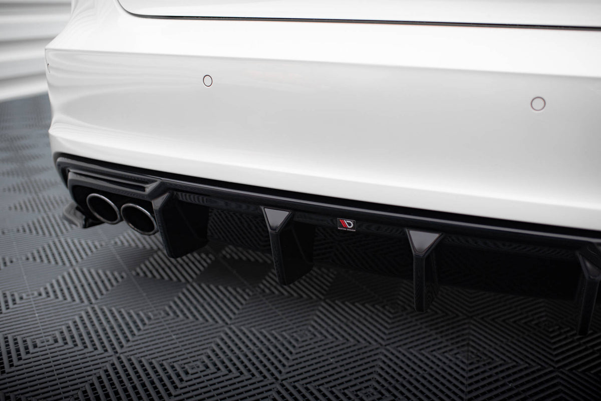Maxton Design bakdiffuser for Audi A3 8V S-Line i strukturert svart finish