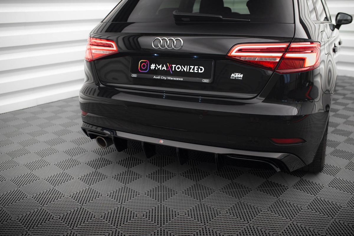 Bakre diffusor til Audi A3 Sportback 8V Facelift sett bakfra