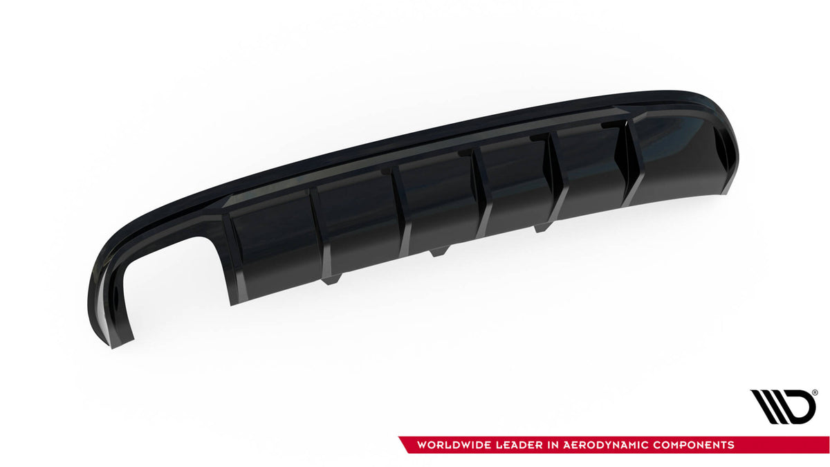 Diffuser Audi A4 S-Line B8 Sedan i svart ABS-plast, vist fra siden