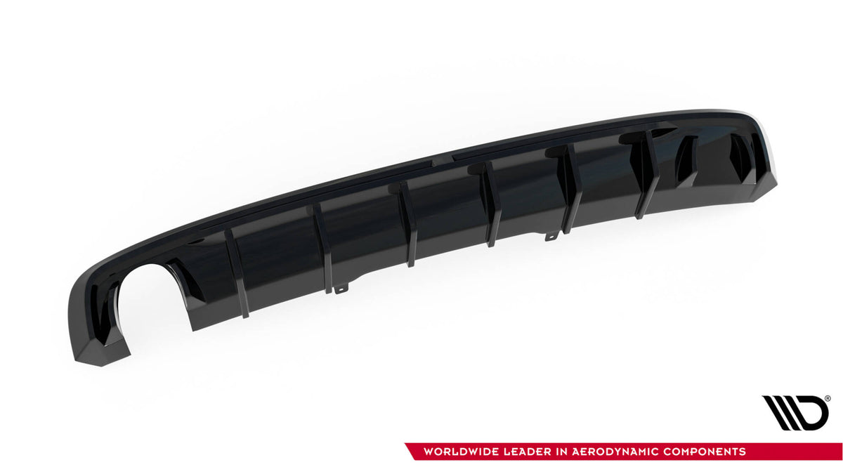 Maxton Design bakdiffuser for Audi A4 B9 S-Line vist med monteringsdetaljer