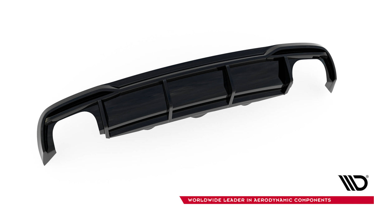 Audi A5 Sportback diffuser i sort ABS-plast vist fra skrå vinkel