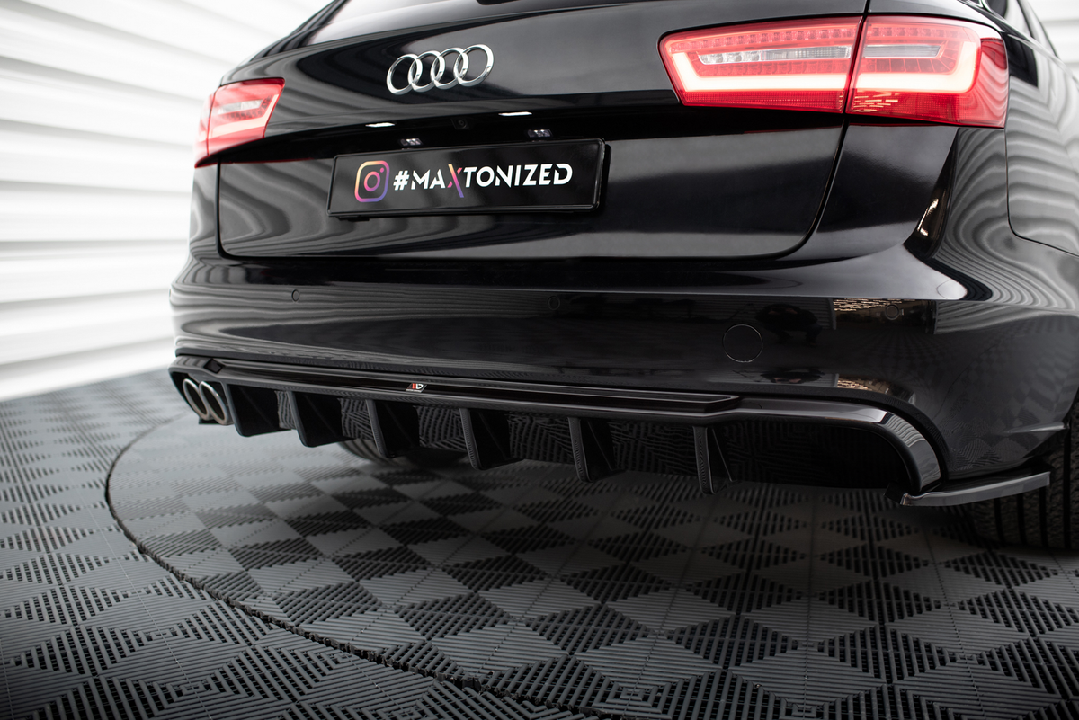 Maxton Design diffuser for Audi A6 C7 i nærbilde av eksosutskjæring
