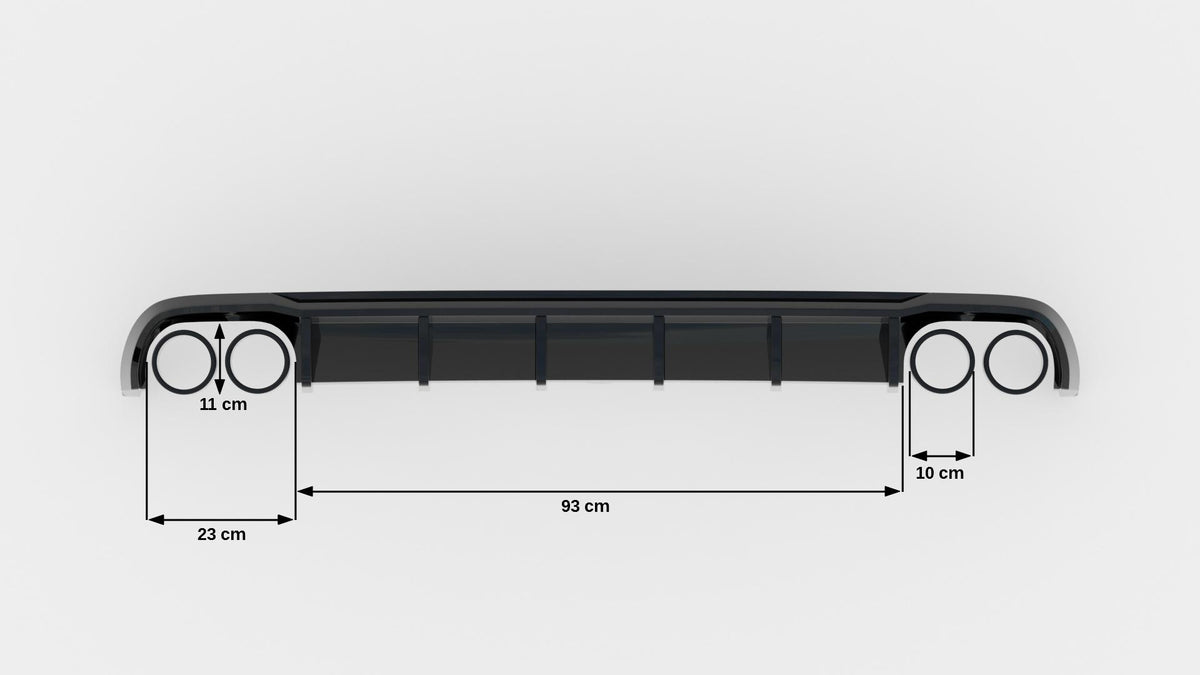 Maxton Design diffuser V2 på Audi A6 C7, sideprofil av bakparti