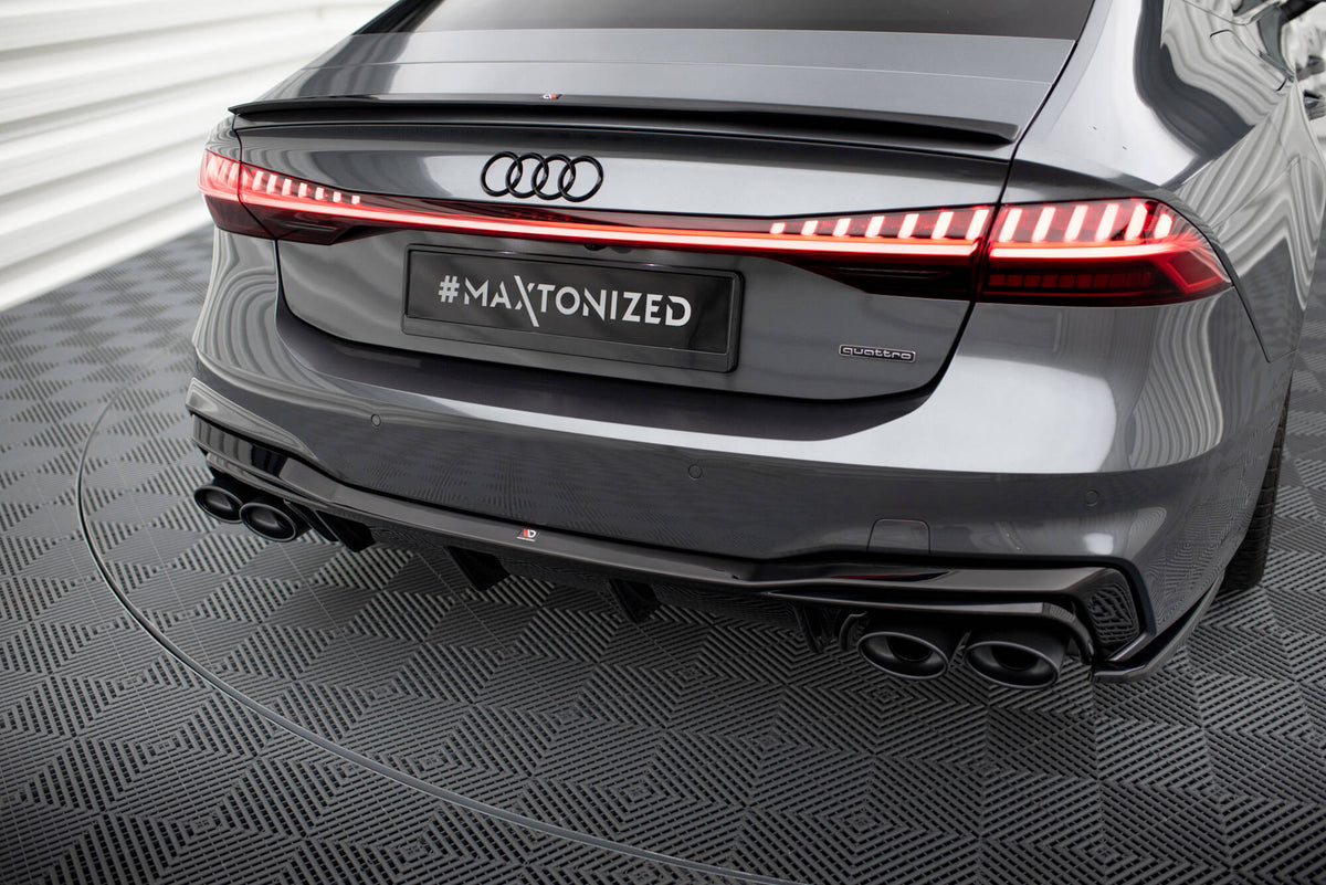 Diffuser til Audi A7 S-Line C8 fra Maxton Design, sett bakfra i sort finish