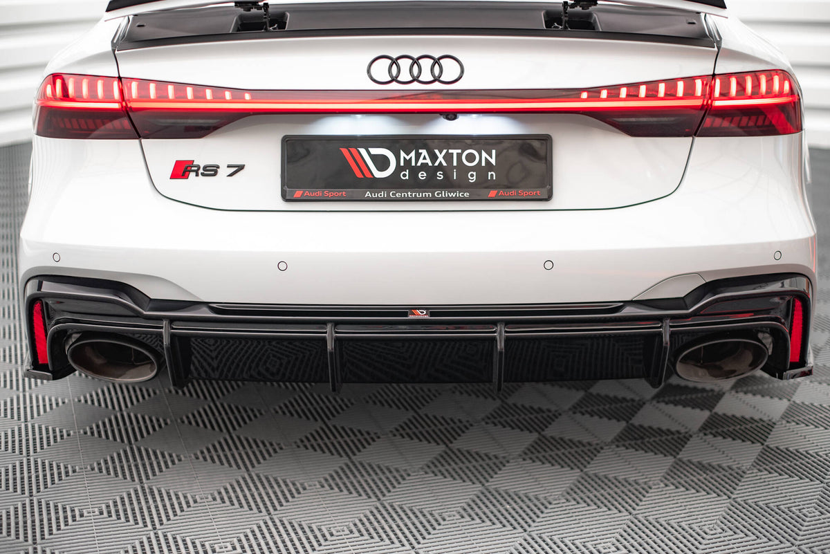 Bakre diffuser til Audi RS7 C8 i blank sort ABS-plast