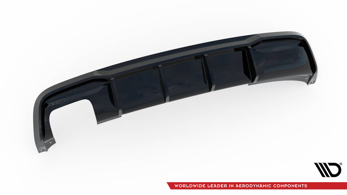 Sort diffuser til BMW E82 M-Pakke vist med monteringsdetaljer