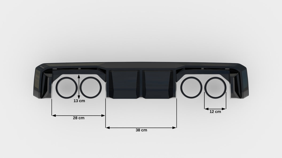 Diffuser til BMW M3 G80 G81 sort finish på hvit bakgrunn