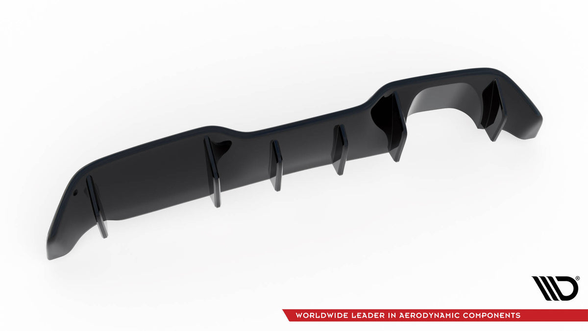 Bakdiffuser Ford Fiesta ST MK7 Facelift sett ovenfra med monteringsdetaljer