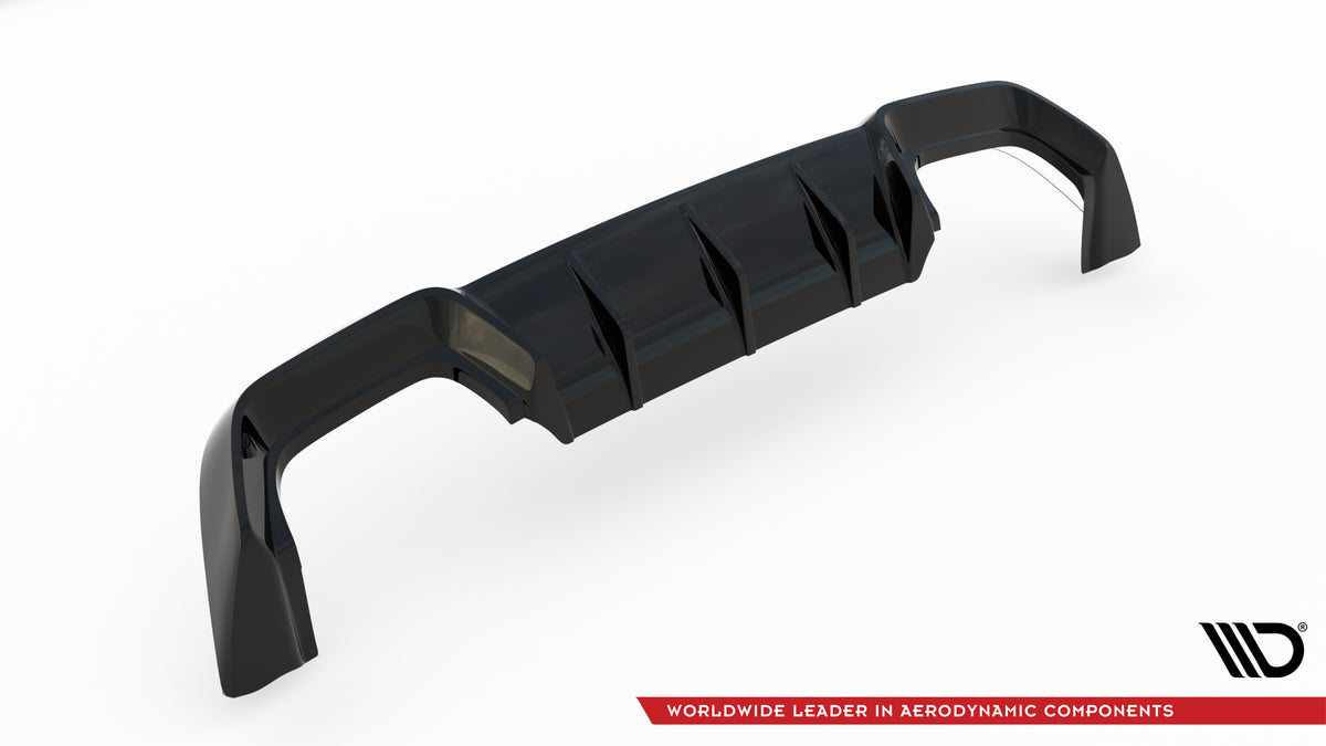 Bakparti på Volkswagen Golf R Mk8 Facelift med blank sort diffuser montert