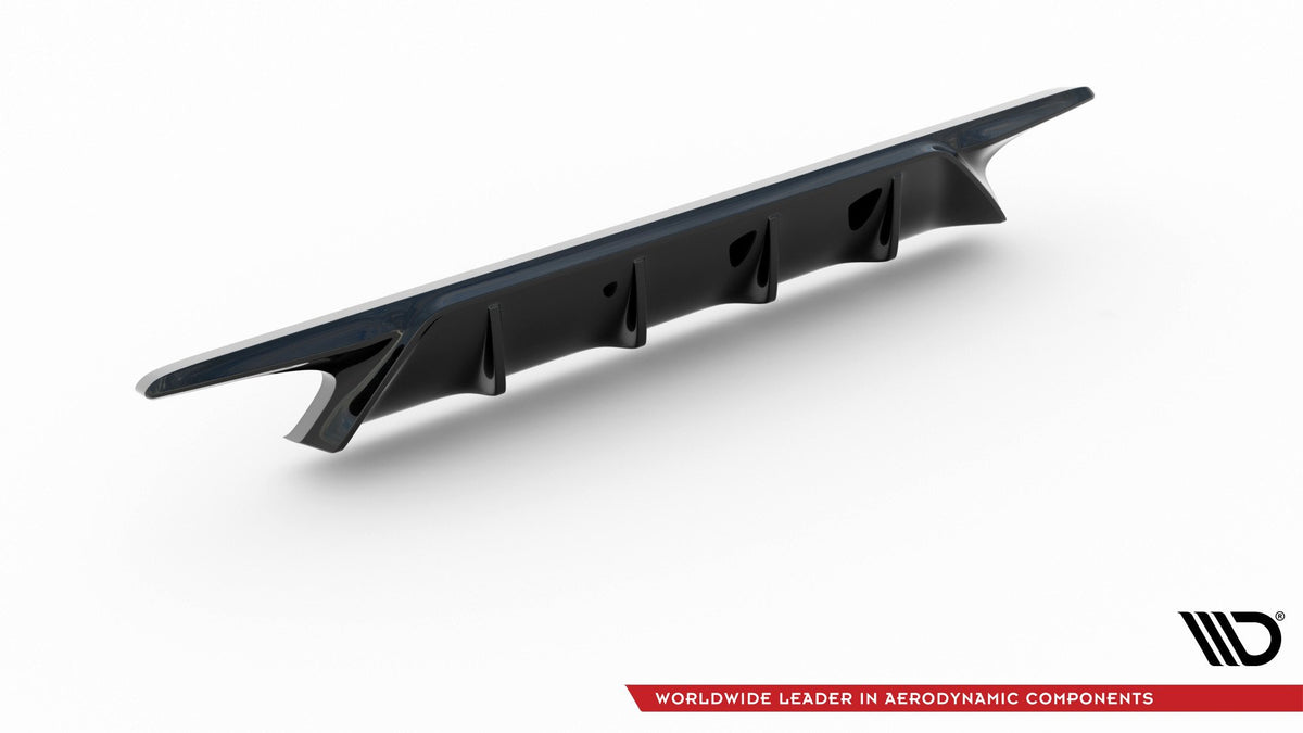 Nærbilde av diffuser V.2 i glossfinish for Ford Focus ST MK4