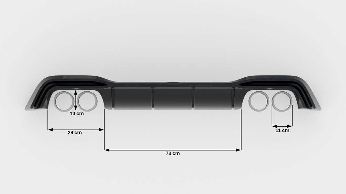 Diffuser til Volkswagen Golf R Mk8 Facelift sett fra siden
