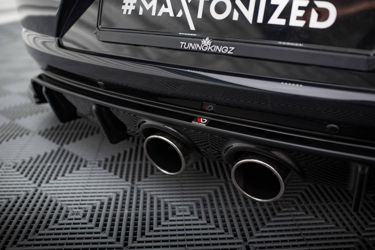 Diffuser V.2 til VW Scirocco R32-eksos, sett nedenfra mot eksosutslipp