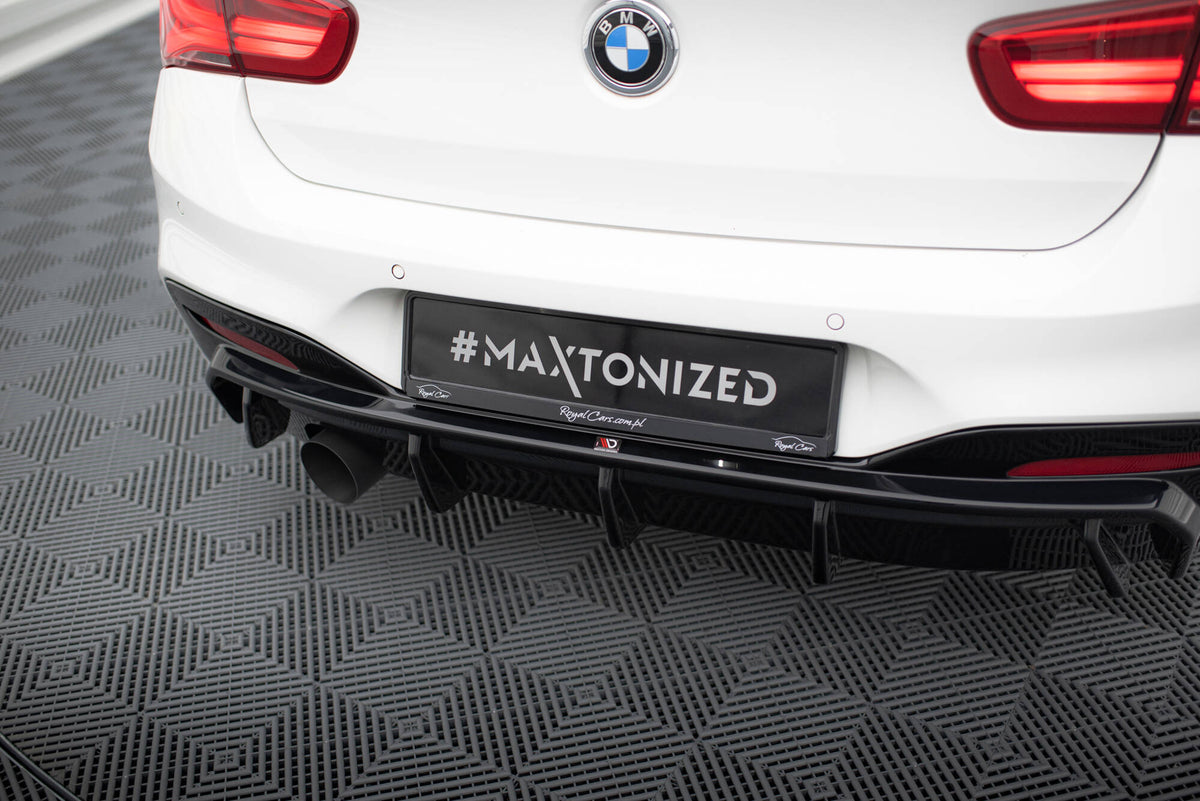 Diffuser V2 V.3 til BMW F20 Facelift M-Pakke sett fra undersiden med finnedesign