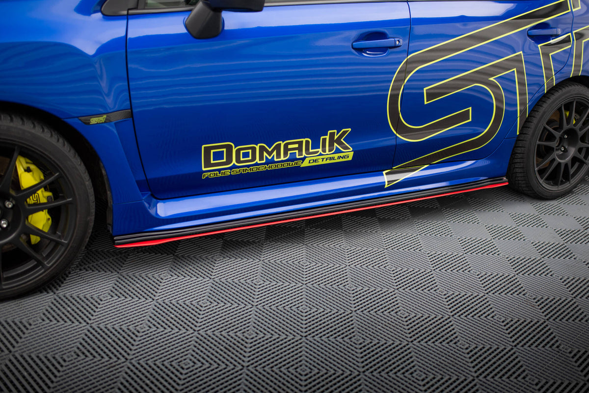 Sideskjørt diffusorer V.2 til Subaru WRX STI sett ovenfra med begge sider