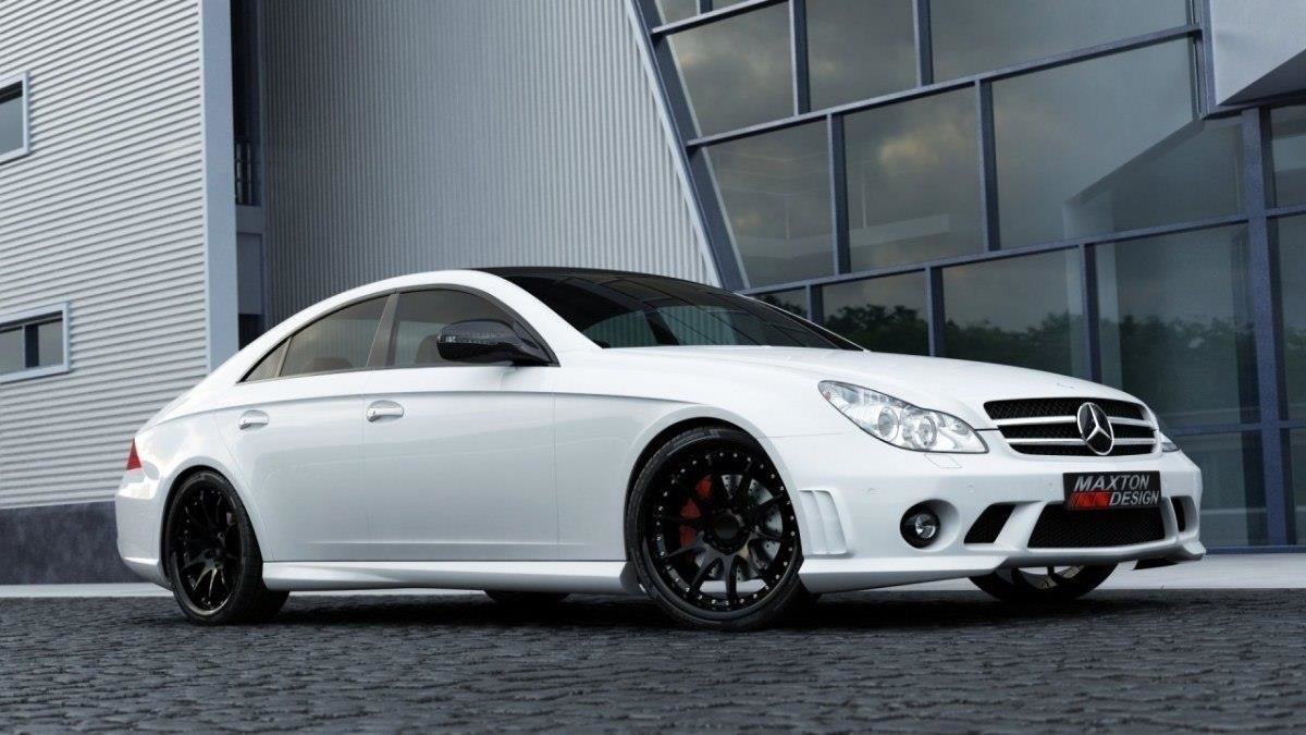 Sideskjørt i glassfiber for Mercedes CLS W219 med W204 AMG Look, sett ovenfra