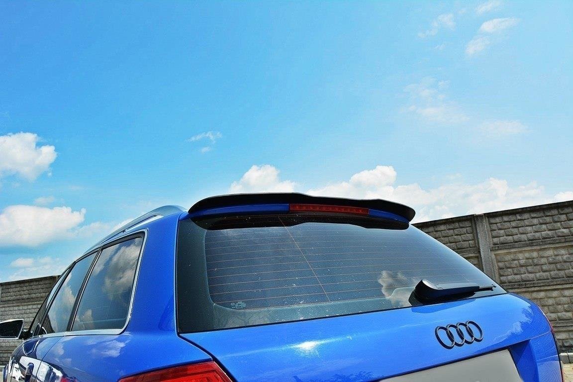 Spoilerforlenger for Audi S4 B6 Avant i sort ABS-plast i nærbilde