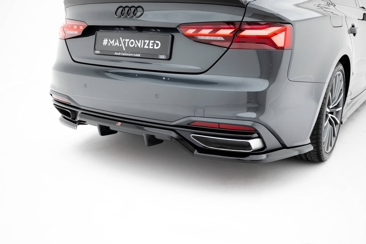Sideskjørt diffusorer fra Maxton Design montert på Audi A5 Sportback F5 sett fra siden