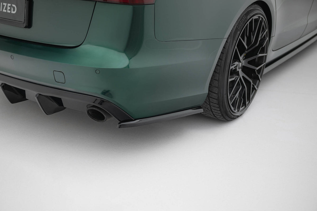 Front splitter fra Maxton montert på Audi A6 Avant S-Line C7, sett forfra