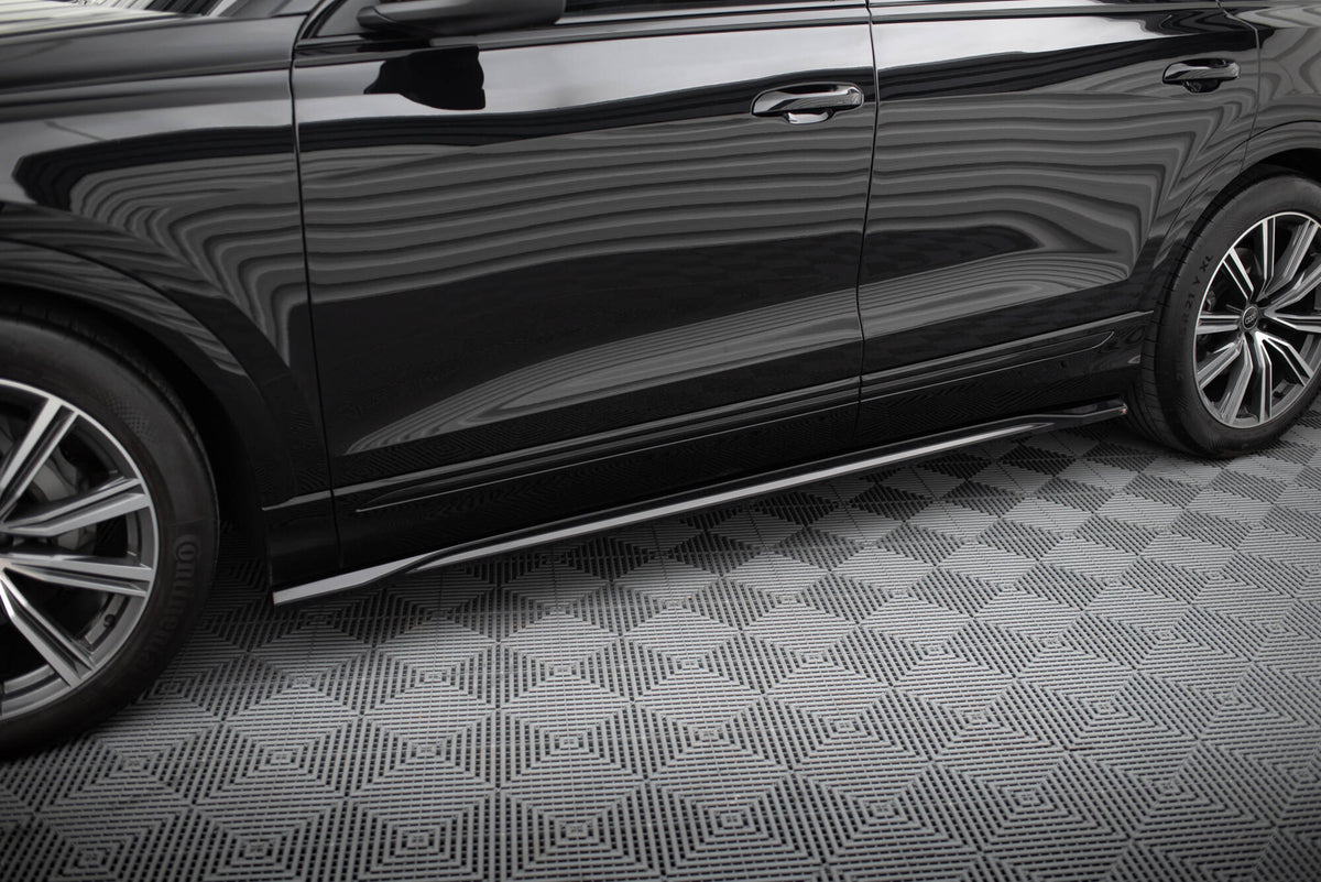 Bak splitter og diffusor nærbilde montert på Audi Q8 S-Line Facelift