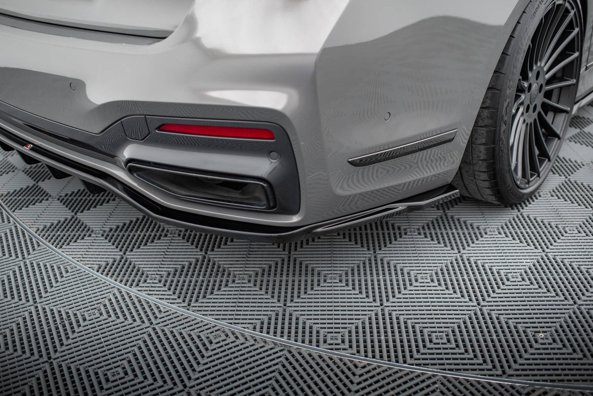Front splitter BMW 7 G11 M-Pakke Facelift montert, sort støtfanger