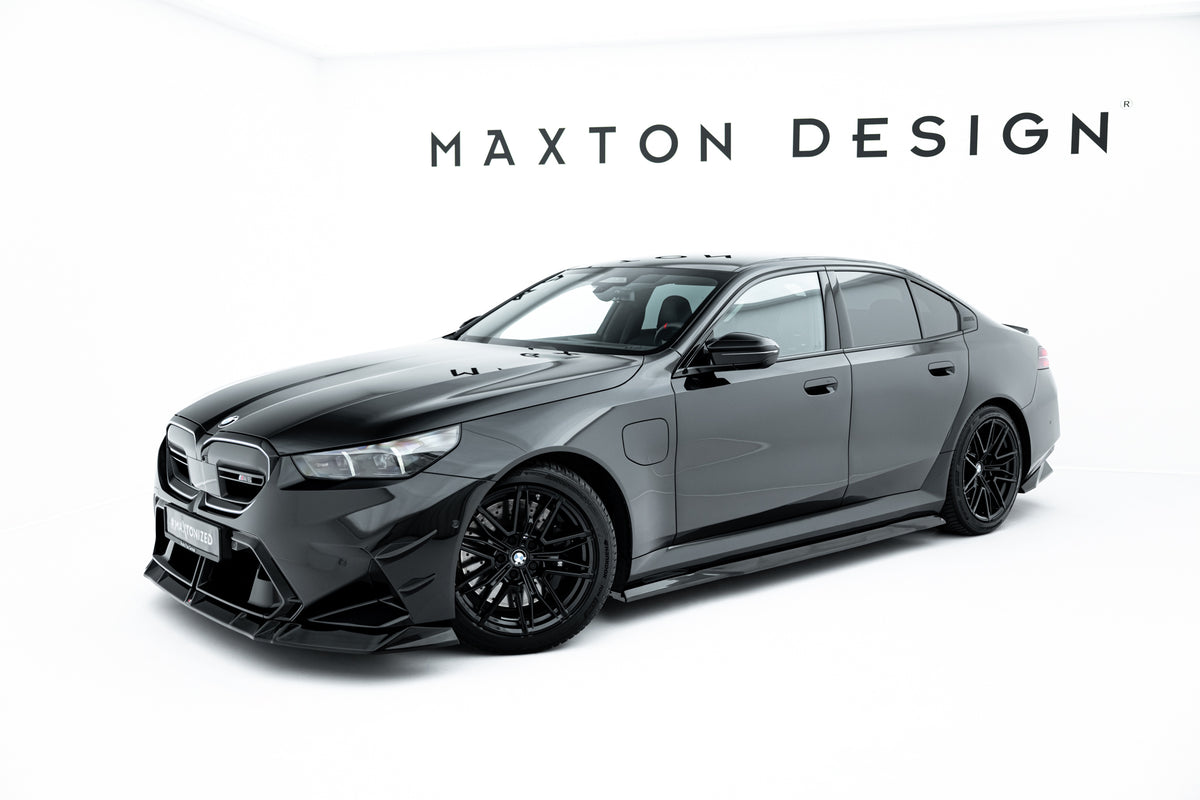 BMW M5 Sedan G90 splittersett – bakdiffuser i svart ABS-plast fra Maxton Design, bakvinkel
