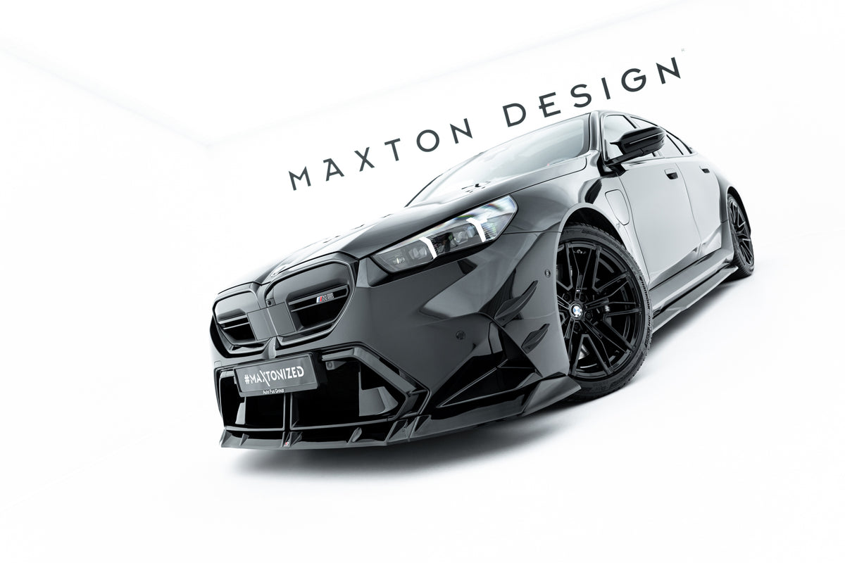 Maxton Design splittersett BMW M5 G90 – bakdiffuser svart ABS nærbilde, bakvinkel