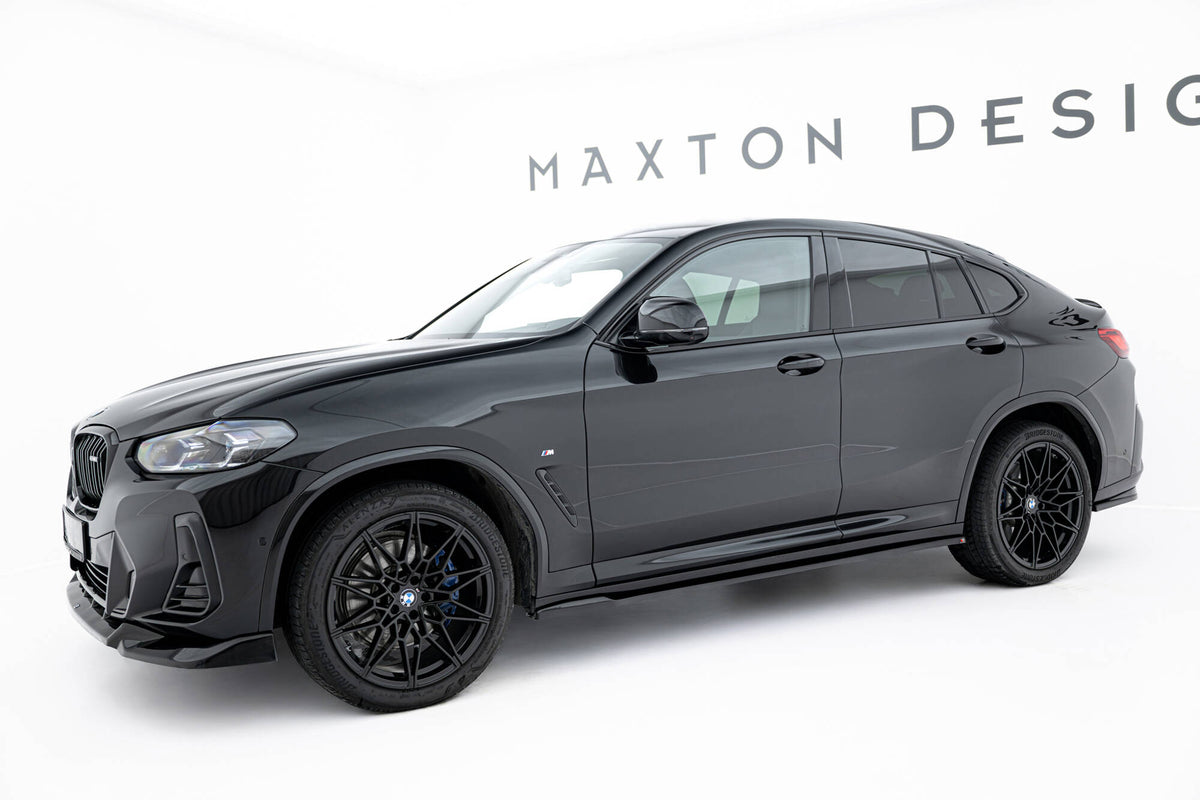Splittersett BMW X4 G02 M-Pakke Facelift montert på bil, sett forfra