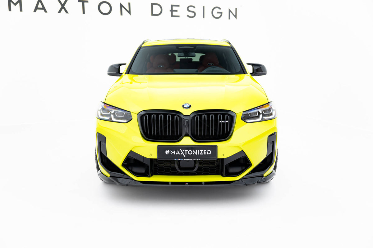 Splittersett BMW X4M F98 Facelift frontsplitter fra skrå vinkel