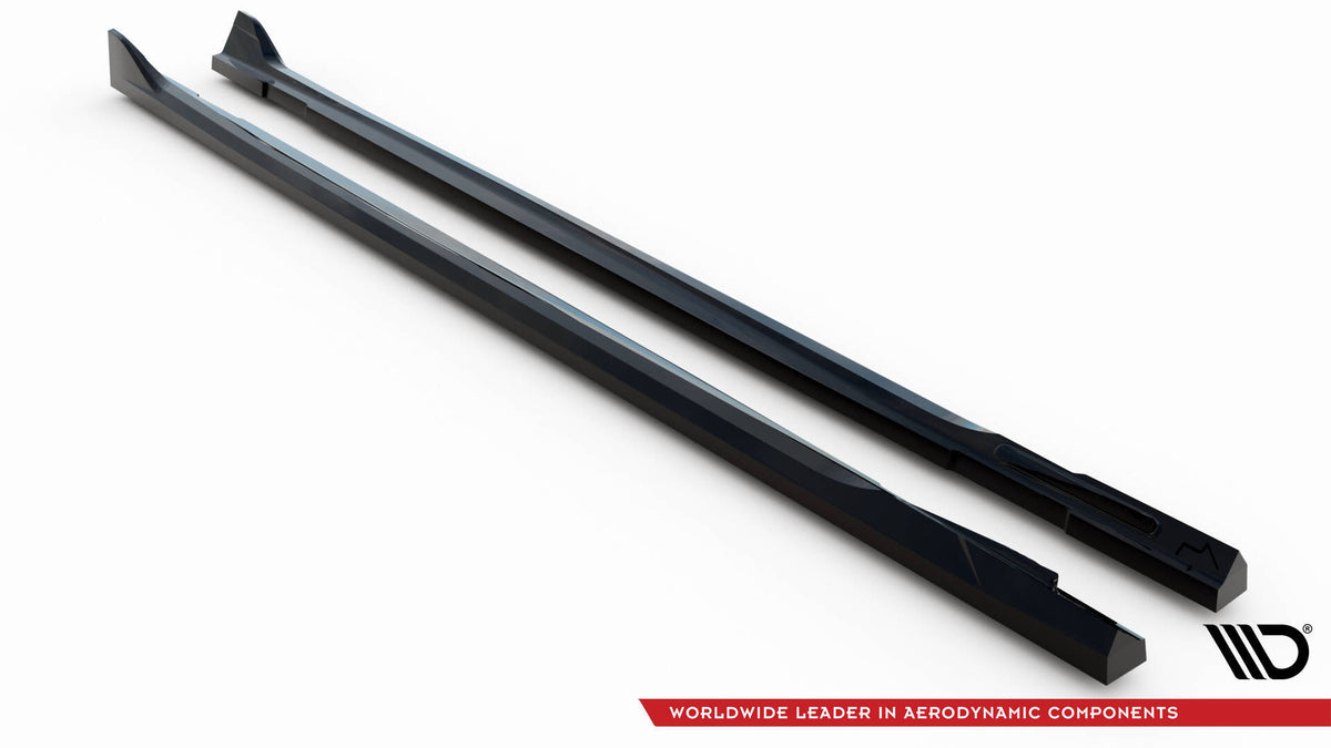 Front splitter BMW iX i20 nærbilde av kantprofil og ABS-materialet