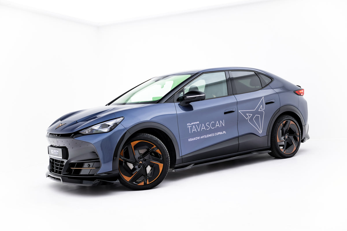 Splittersett i ABS Gloss Black til Cupra Tavascan Mk1 sett forfra