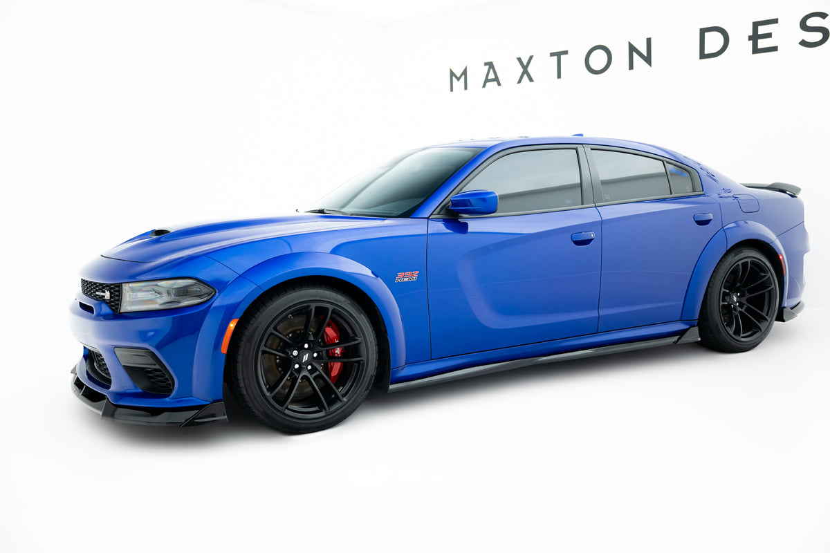 Splittersett fra Maxton Design til Dodge Charger RT Scat Pack Widebody i blank sort ABS
