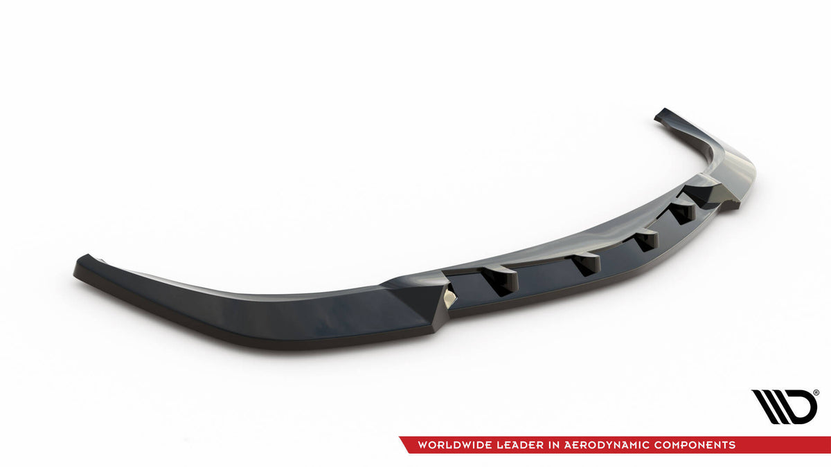 Front splitter til Mercedes W211 AMG i sort finish vist fra skrå vinkel
