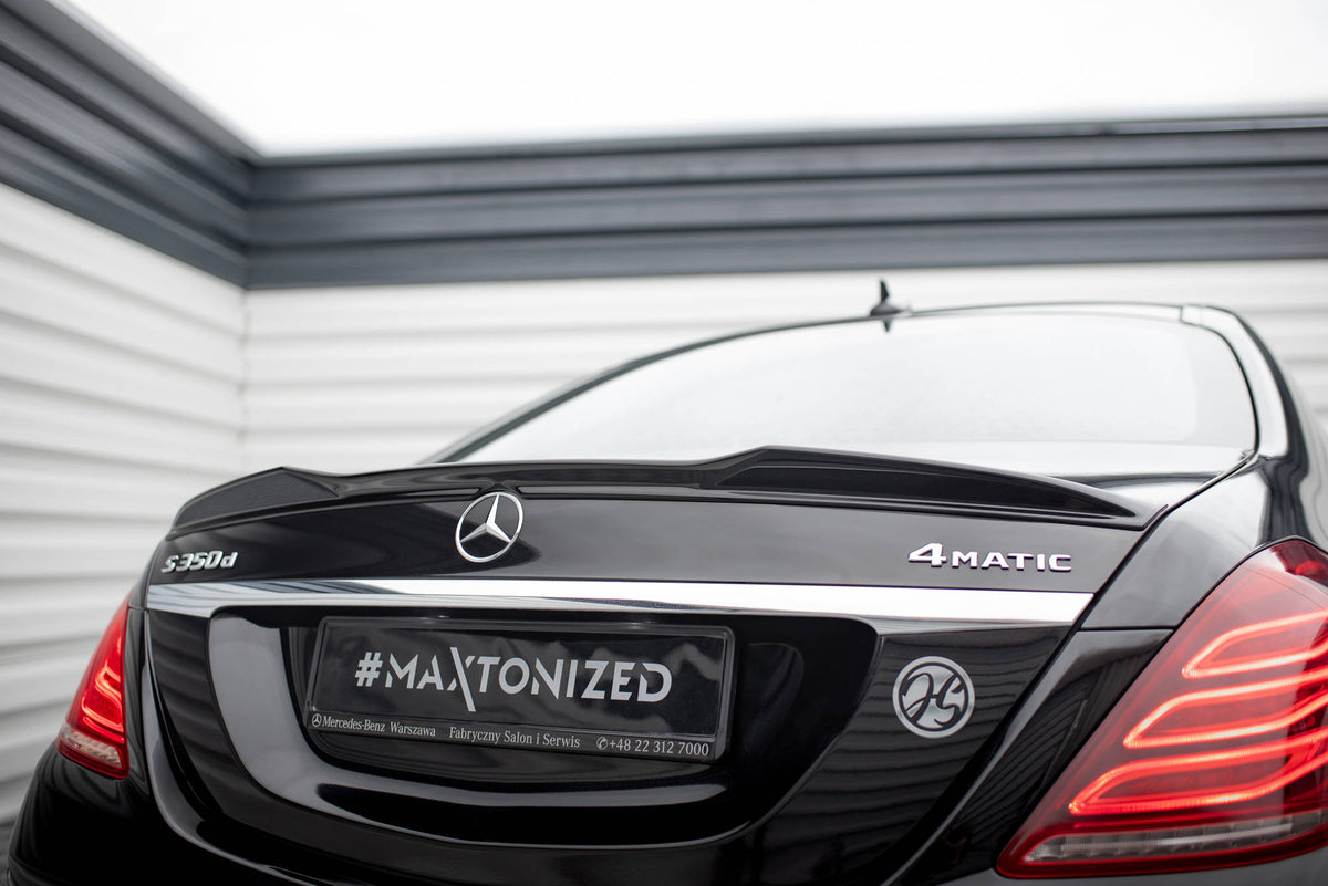 Spoilerlokk til Mercedes S-Klasse W222 i sort finish ovenfra