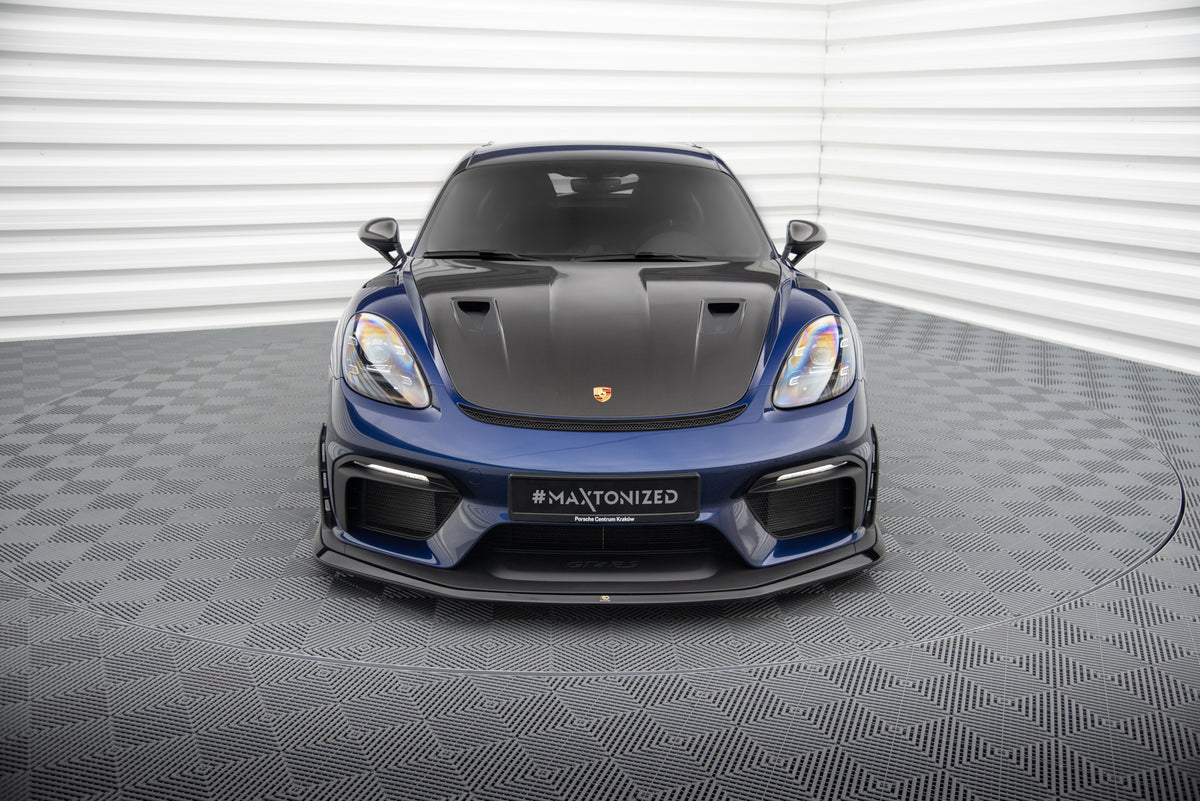 Komplett splittersett til Porsche 718 Cayman GT4 RS lagt ut med festemateriell