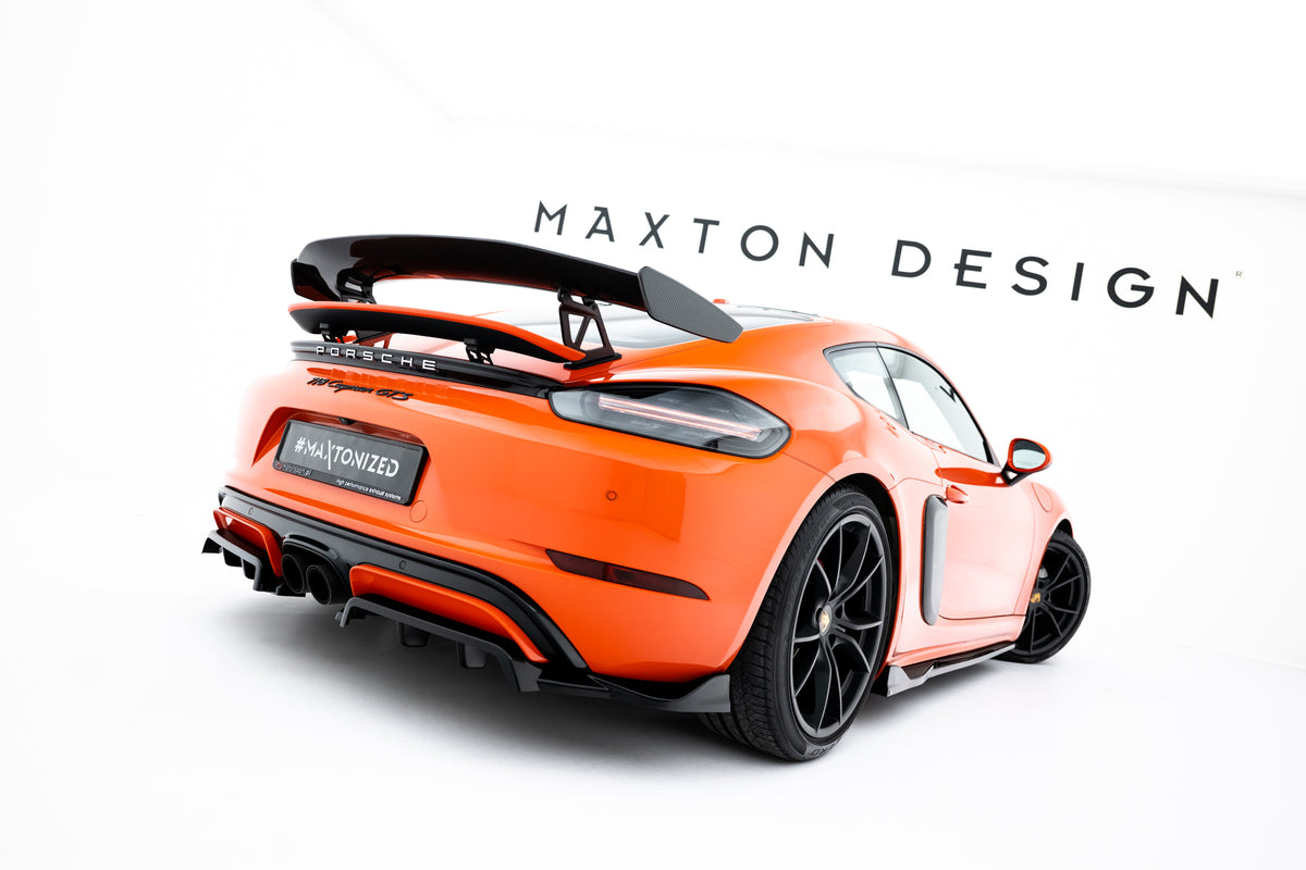 Komplett splittersett i sort ABS-plast for Porsche 718 Cayman GTS sett ovenfra
