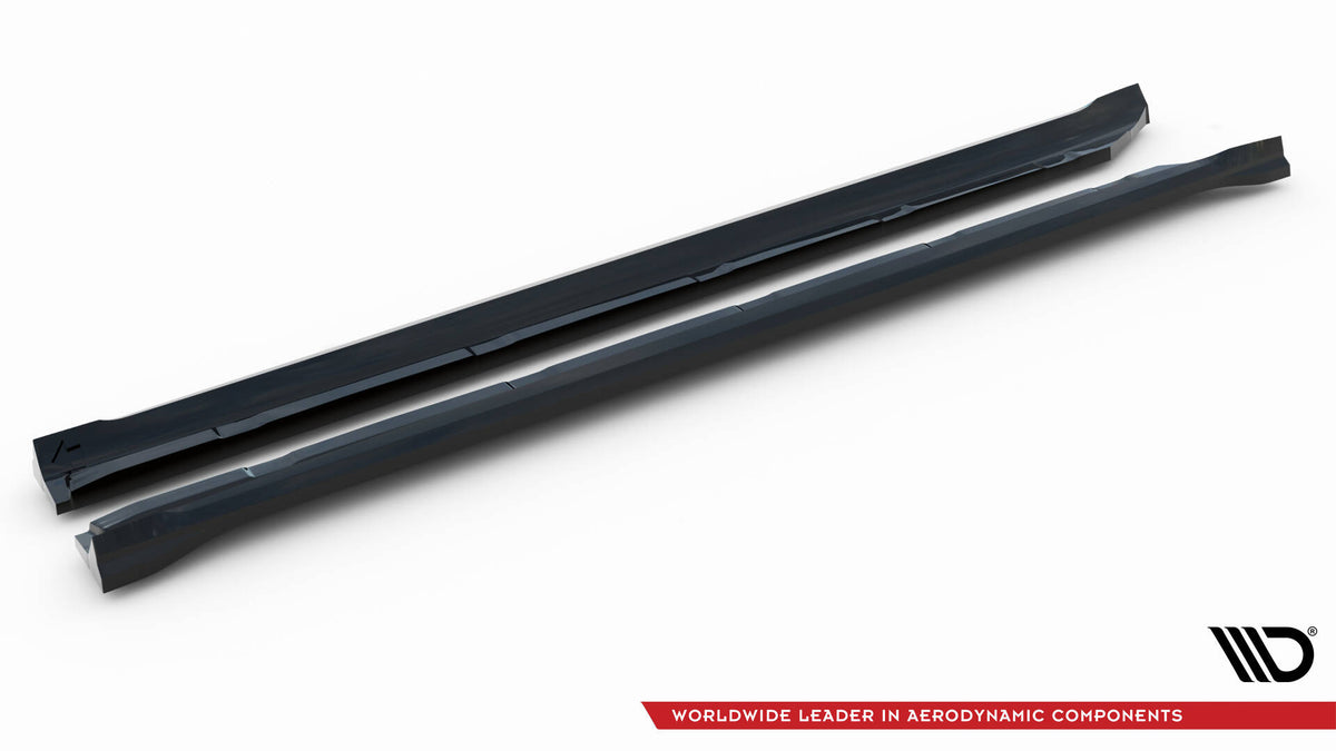 Front splitter i sort ABS-plast for Porsche Cayenne MK3 Sport Design, ovenfra
