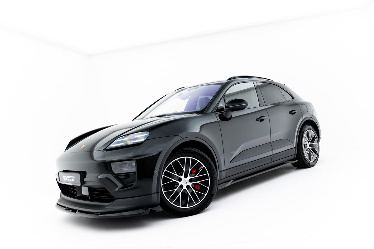 Splittersett for Porsche Macan EV MK1 i sort ABS-plast – Maxton Design