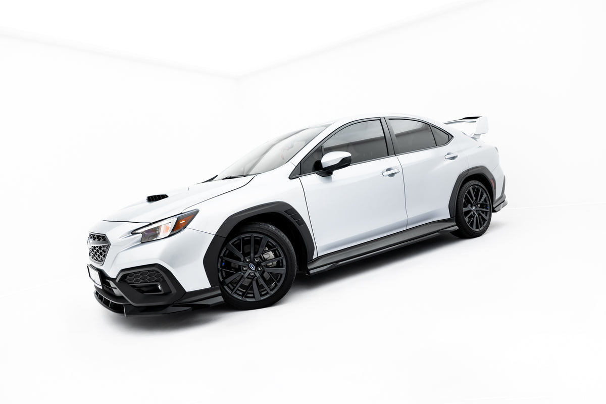 Splittersett i blank sort ABS til Subaru WRX STI Mk2 sett forfra