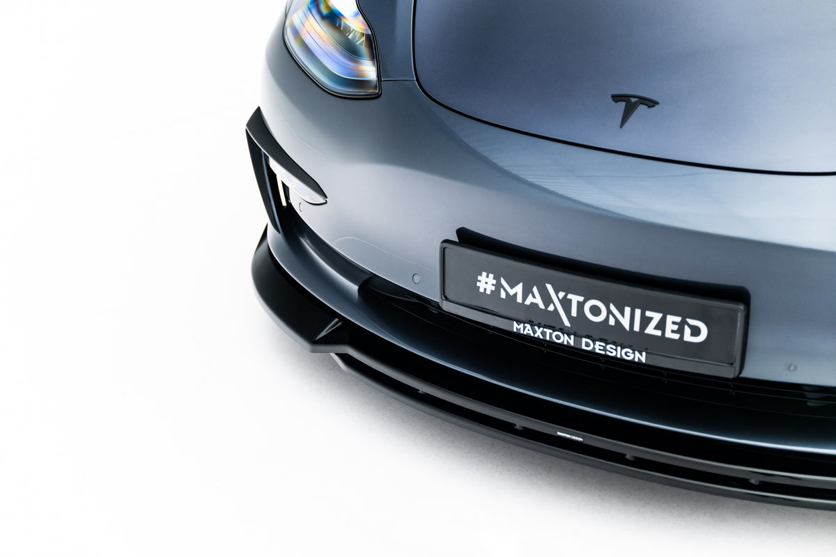 Frontsplitter til Tesla Model 3 med aerodynamisk design i sort