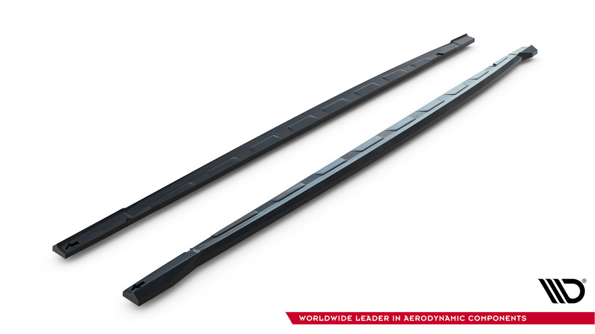 Splittersett Audi RS3 Sedan 8Y Facelift V.1 frontleppe sett fra lav vinkel som viser aggressivt design