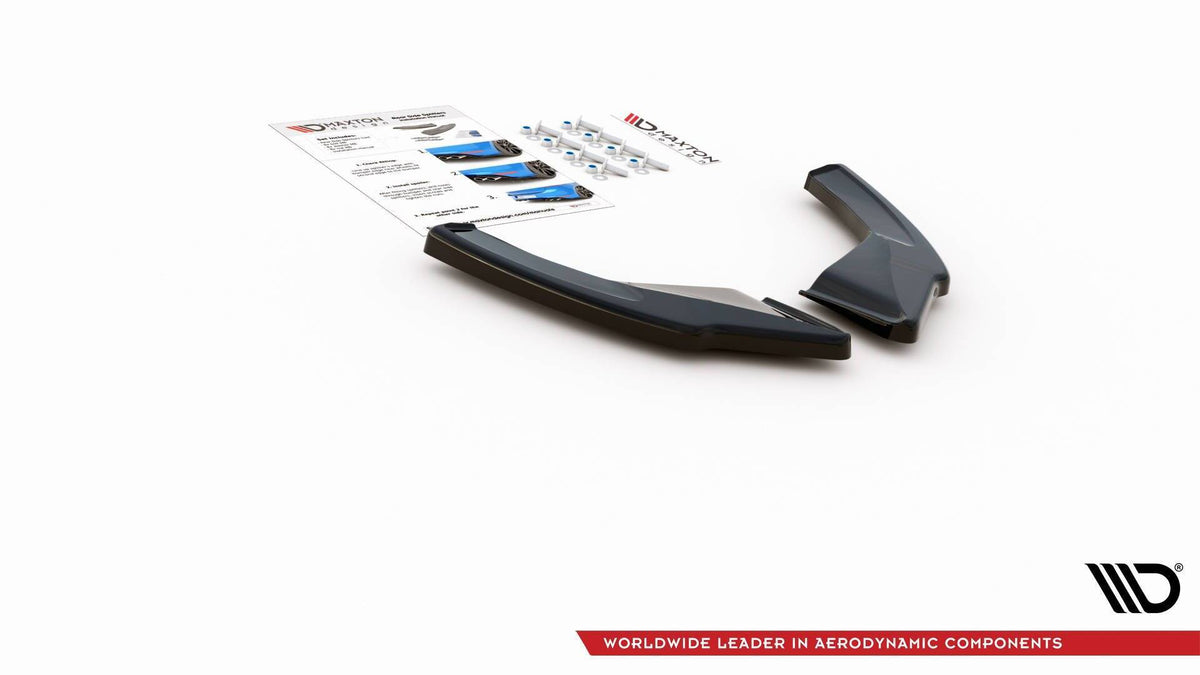 Front- og sideplitter V.1 VW Golf 8 GTI Facelift – bakside av produktet med monteringsanvisning