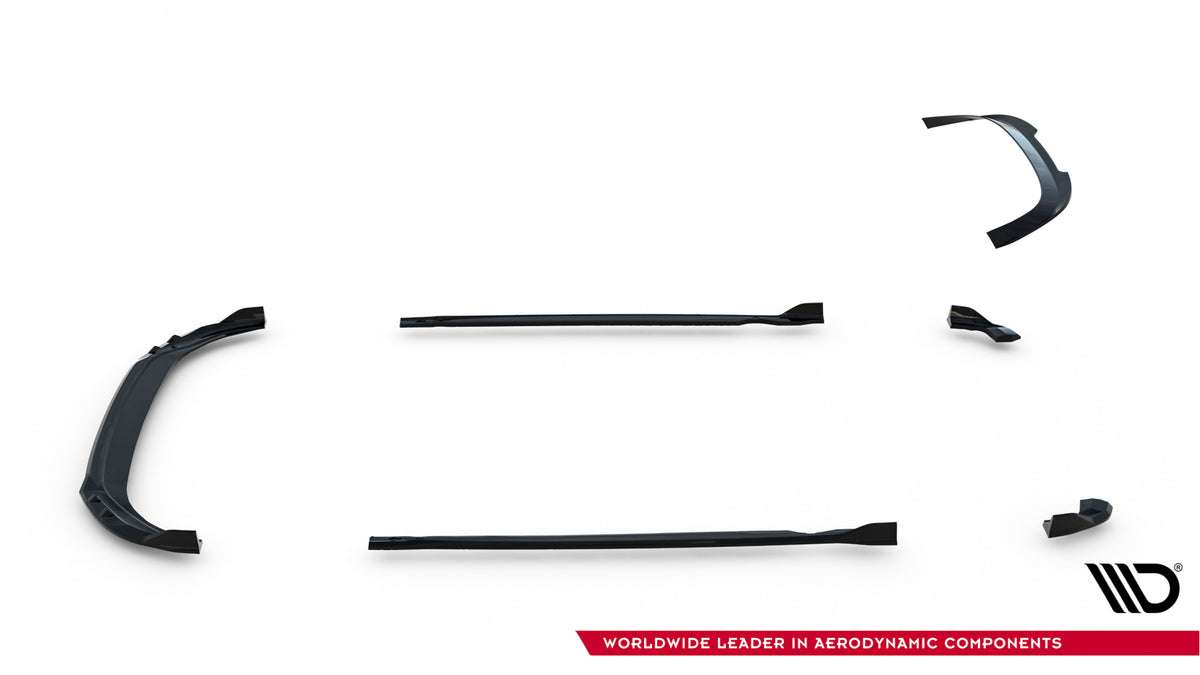 Front- og sideplitter V.1 VW Golf 8 R Facelift – produktbilde mot hvit bakgrunn