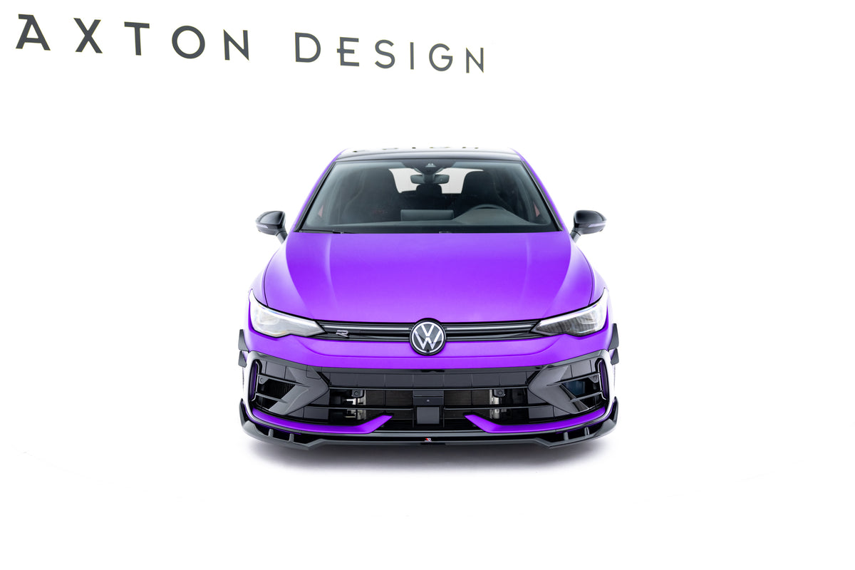 Front- og sideplitter V.1 til VW Golf 8 R Facelift – nærbilde av monteringspunkter og festemekanisme