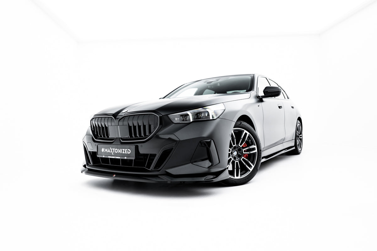 Splittersett V.2 Maxton Design BMW G60 – frontsplitter trepunktsdetalj svart ABS-plast