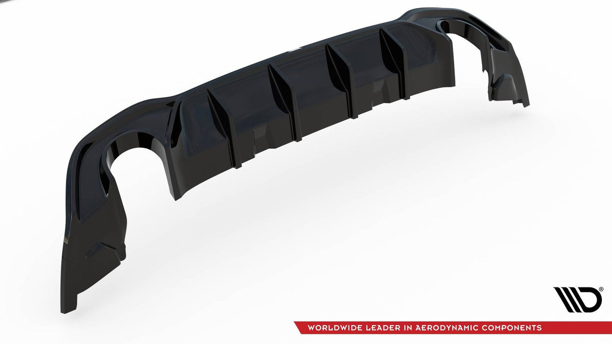Splittersett V.2 for VW Golf 8 GTI Facelift – detalj av aerodynamisk profil sett fra siden